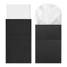 Prefolded Pocket Squares for Men Solid Color Pre-folded Mens Handkerchief Suit P