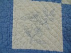 1930s Quilt-Blue/White-Embroidered Flowers/Quilted Sunflowers-66x78-SERENE — photo 4