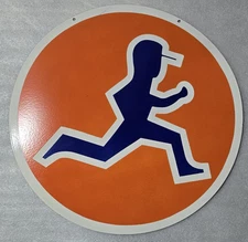 UNION 76 PORCELAIN ENAMEL SIGN 28 INCHES DOUBLE SIDED.