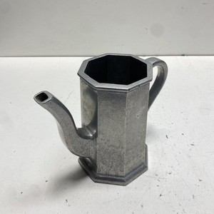 Vintage Octagonal Silver-Tone Metal Pitcher Serving Pot 10 Inch