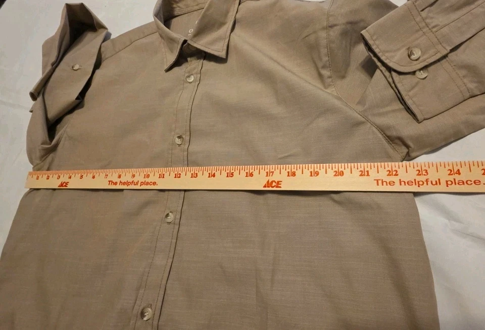 Рубашка Chefworks мужская с логотипом шеф-повара с длинным рукавом желтовато-коричневая столовые приборы на пуговицах размер - большой - Изображение 4 из 4