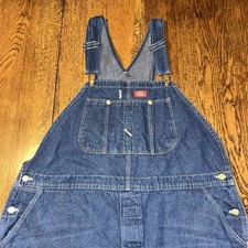 Vtg Dickies 48x26 Bib Overalls USA Made Denim Workwear Distressed Men Grunge