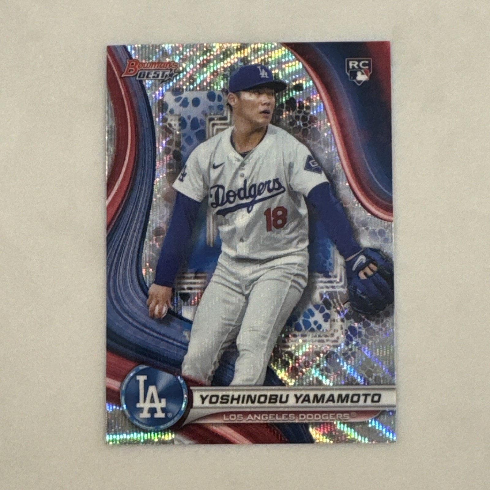 2024 Bowmans Best Yoshinobu Yamamoto RC Wave Refractor #34 Dodgers Rookie
