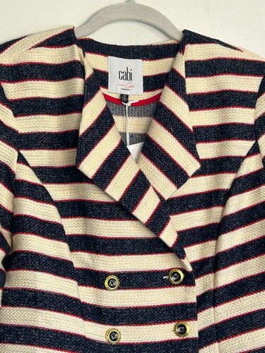 CAbi / Love, Carol Collection Nautical Cruise Stripe Blazer Jacket - Sz 6 - New - Picture 4 of 10