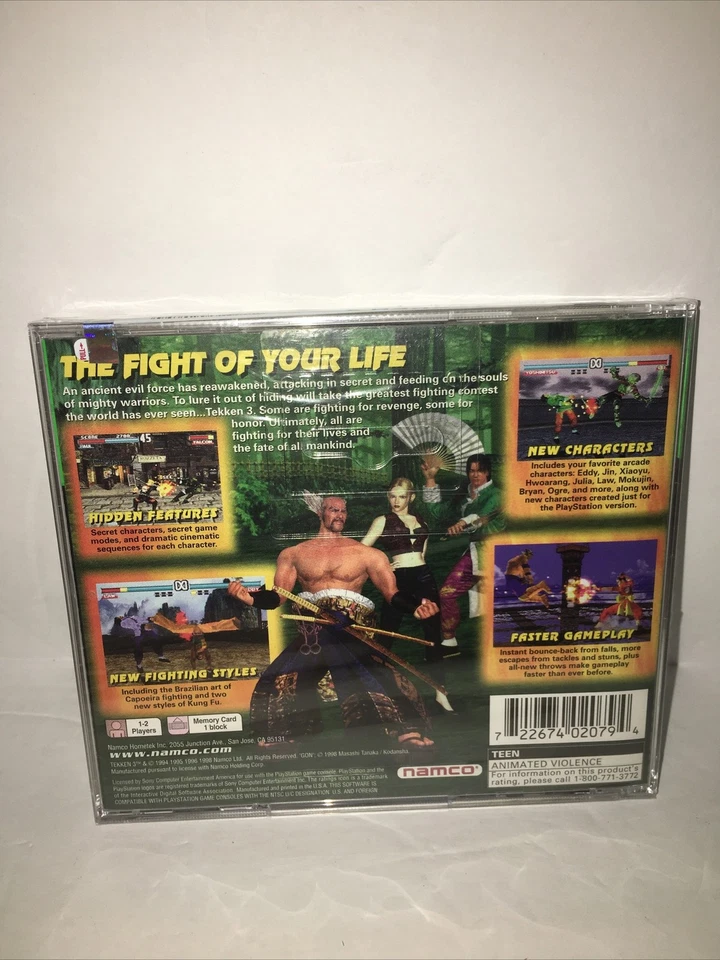 Tekken 3 GREATEST HITS PlayStation 1, PS1 1998 FACTORY SEALED! - Image 4 of 4