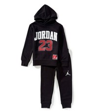 Jordan Little Boys Long Sleeve Jersey Pullover Hoodie  Jogger Pants Set XS 3-4Y