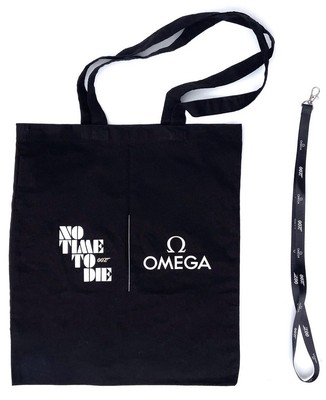 Omega Seamaster X James Bond 007 Konvolut ''Sterben kann warten'' Tasche und Schlüsselanhänger