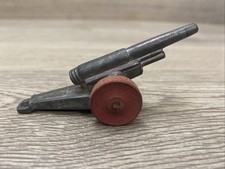Barclay Manoil Lead Army Cannon, Wood Wheels - Dime Store Grey Metal