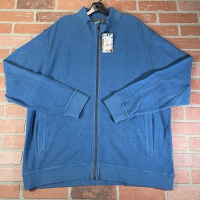 Robert Graham Moser Full Zip Sweater Mens 3XL Blue NWT $198 (Has Pilling)
