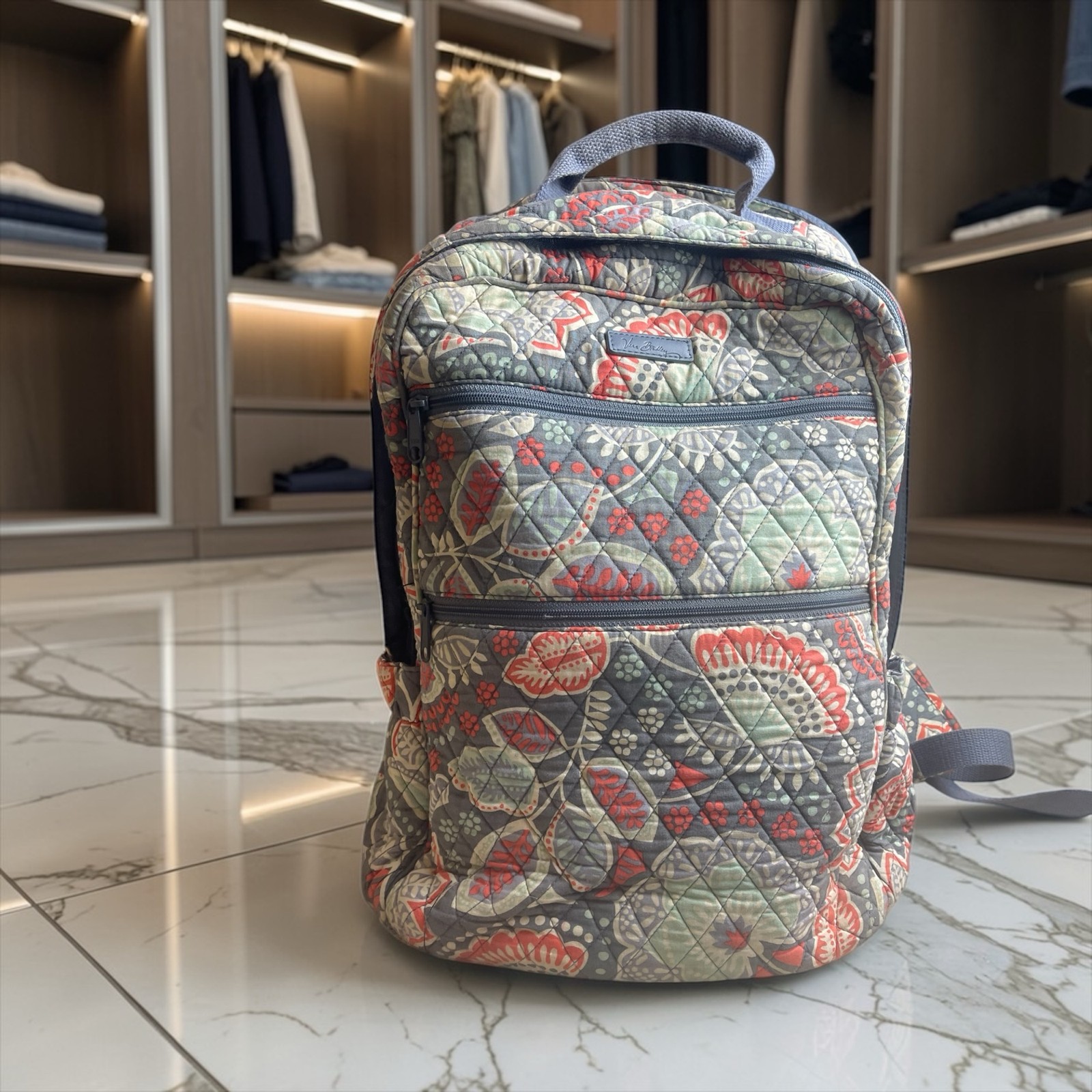 Vera Bradley Quilted Backpack Multicolor Floral Campus Trave