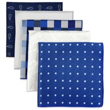 5 Pieces Assorted Mens Silk Pocket Square Handkerchiefs Set Lot 96