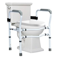 Steel Safety Toilet Rail w/ Created Fixable Clamp Adjustable Handicap Frame
