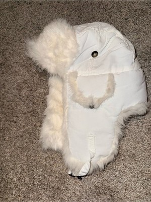 Mad Bomber All White Rabbit Fur Hat Ear Flap