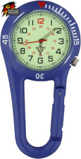 Taschenuhr mit Karabiner für Rettungsdienst leuchtend Blau 1 Stück