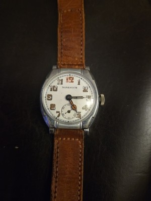 Rare Vintage NONESUCH  Watch, Art Deco Style, Enamel Dial. for parts or repair 