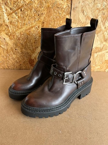 Botas Stradivarius Mujer Marrón Castaño Hebilla Talla EUR 36 UK 3 - NUEVAS - Imagen 2 de 8