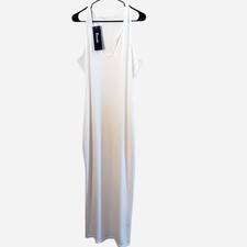 Bright White Long Maxi Dress Bmaulu Women's 2X Plus Size New with Tags
