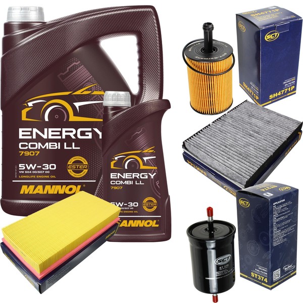 SCT Inspektionspaket 6L Mannol Energy 5W-30 FüR VW Golf IV 1.6 2.0 1.8 T New-image