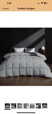 puredown Goose Feather Comforter Full/Queen Size, All Season Duvet Insert, Gray
