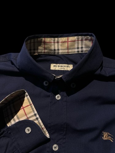 BURBERRY LONDON Herren Designer Hemd Kurzarm Kariert Blau Gr.M - Bild 4 von 7