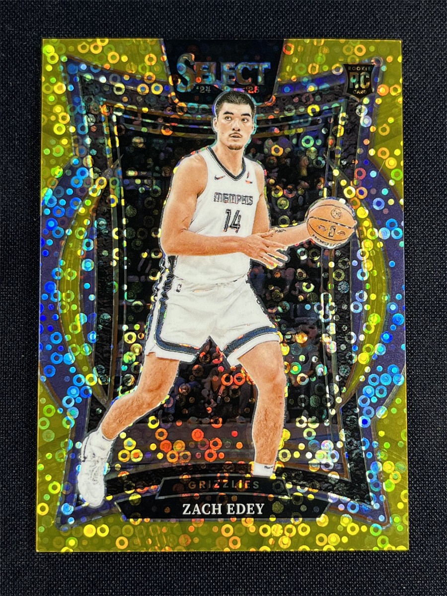 2024-25 Panini Select Zach Edey #98 Concourse Gold Disco Prizm Rookie RC /10