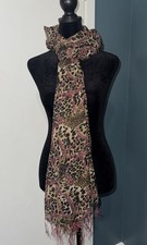 Leopard Print Oversize Scarf Shawl Fringe Pink Cheetah Wrap
