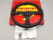 Genuine Momo Montecarlo 350mm 14 Leather Thickened Spoke Steering Wheel-black