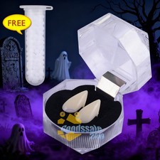 Reusable Vampire Teeth Fangs with Adhesive Adults Kids Halloween Cosplay 15mm