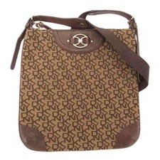 DKNY Canvas Shoulder Bag Brown AllOver Pattern AB Condition