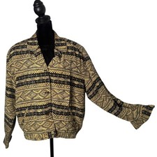 August Silk Ethnic Tribal Print Statement Jac...