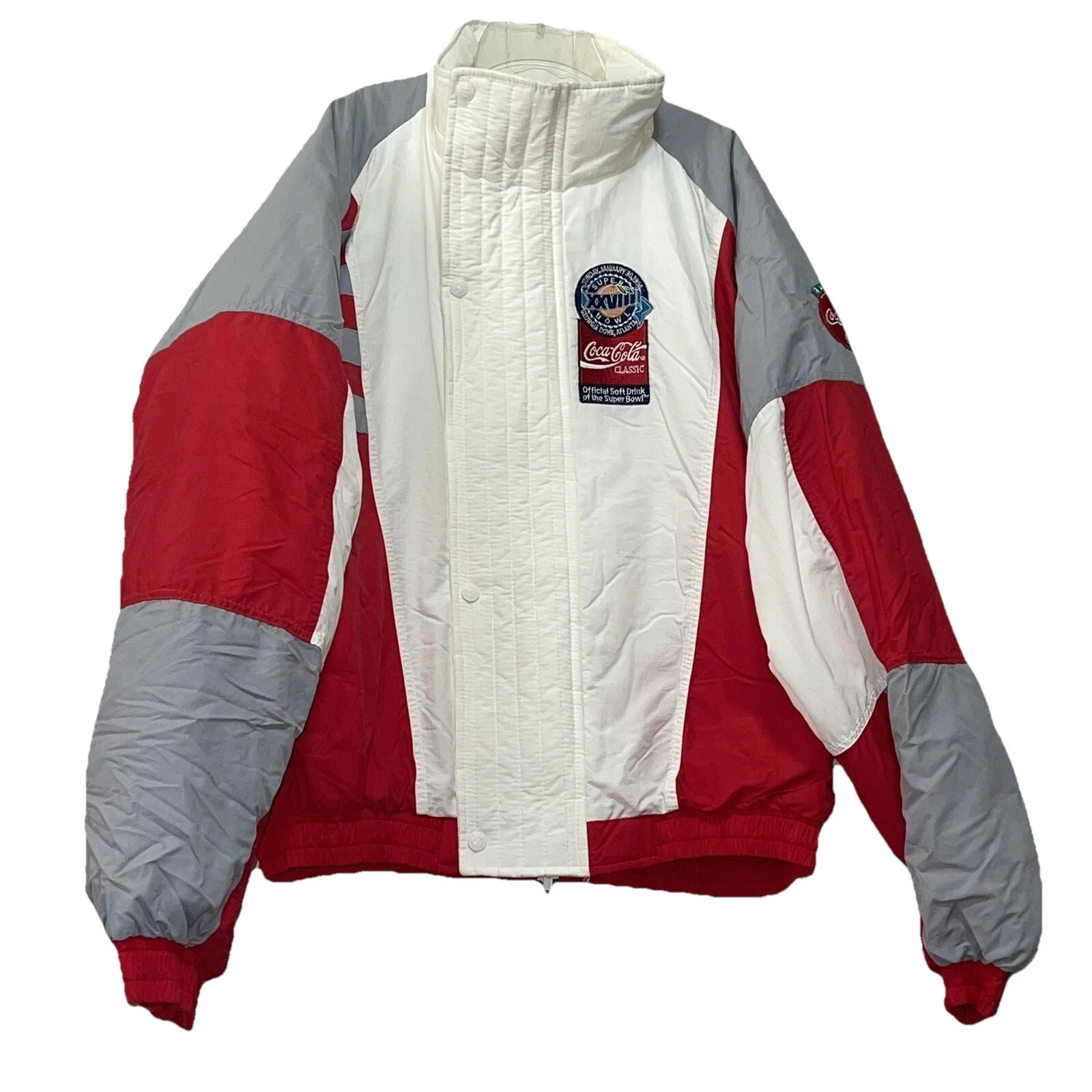 Vintage 1994 Super Bowl coat mens size xl coca cola patch flaw e2050 image 3