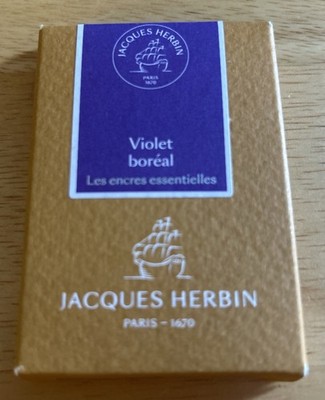 J. Herbin Fountain Ink Cartridges in Violet Boreal - Pack of 7  - NEW in Box
