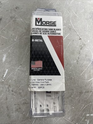 morse 399227 reciprocating saw blades 6  x .05  pack of 50