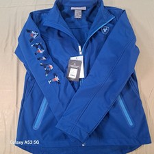 Ariat Women  s Softshell Jacket Blue Size Large L Full Zip Performance