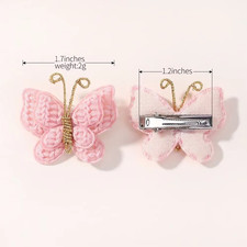 4pcs Baby Girl Bow Hair Clips Wool Crochet Butterfly Hairpins Cute Set
