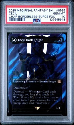 2025 MTG Final Fantasy Cecil Dark Knight Borderless Surge Foil 0525 PSA 10