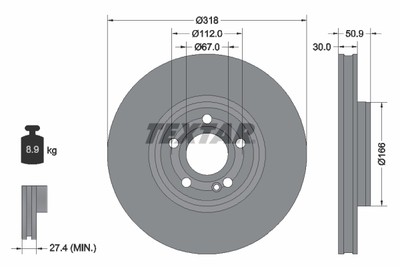 TEXTAR 92316705 Bremsscheibe für MERCEDES-BENZ,MERCEDES-BENZ (BBDC)