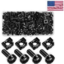 High-Strength Rack Mount Screws with Nylon Washers - 110 Pcs Cage Nuts Included