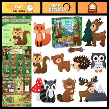 Sewing Kit for Kids, 12 Pcs Woodland Animals Craft Set, Ages 5