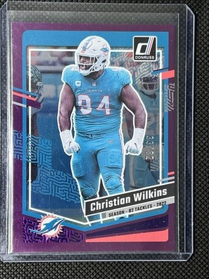 2023 Christian Wilkins Donruss Season Stat line  Purple /82 Dolphins TZ3R
