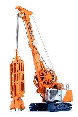 BYMO 25030-1 Bauer GRAB CARRIER GB50 Clam with Pile Grab  1/50 Die-cast MIB