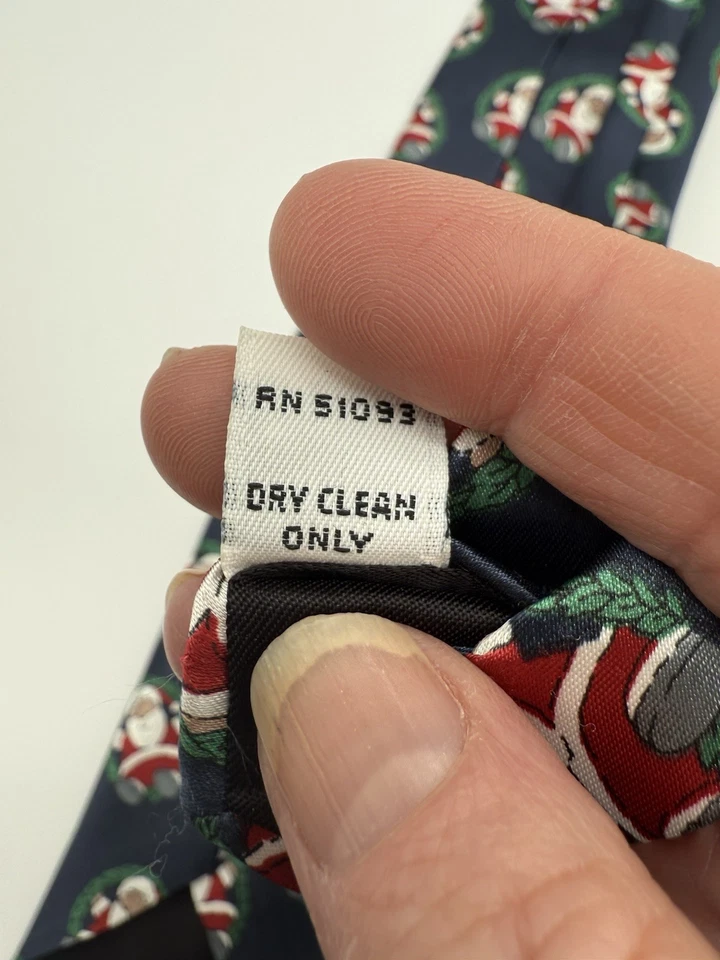 Corbata de Navidad Surrey Papá Noel Azul Marino Vacaciones Novedad 95% Poli 5% Seda EE. UU. Foto 4 de 4