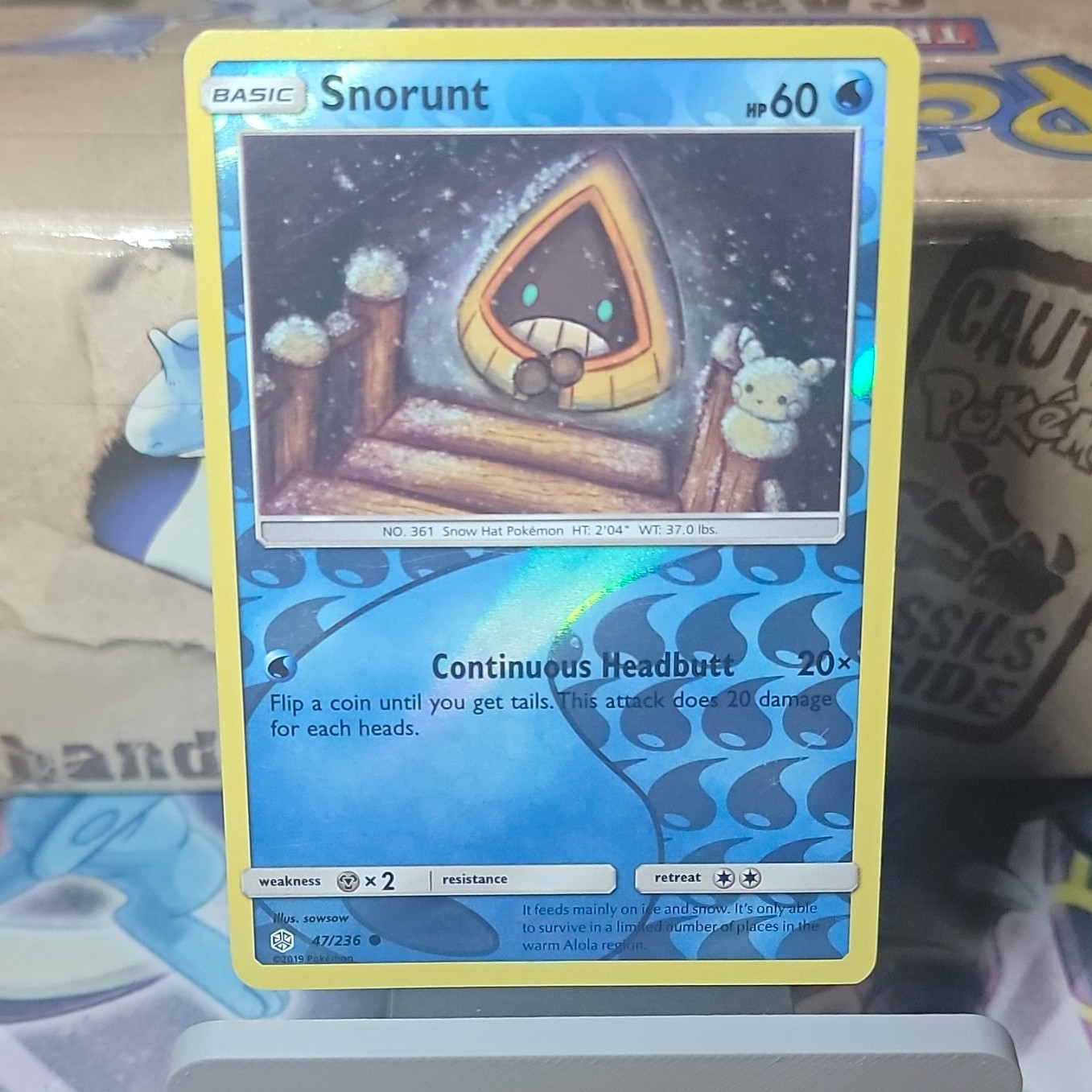 Snorunt 47/236 Pokemon SM Cosmic Eclipse Reverse Holo Common English 60 HP TCG