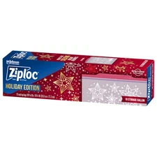Ziploc Holiday Storage Gallon Bags 19 Count Festive Double Zipper Pack