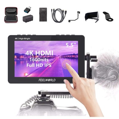 F6 Pro +NP-F970 Battery, Charger, Storage Case kit, 5.5 Inch 4K HDMI Touch Sc...