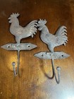 2 Metal Rustic Rooster Wall Mounted Decorative Hooks. Great Farmhouse Decor. — photo 2