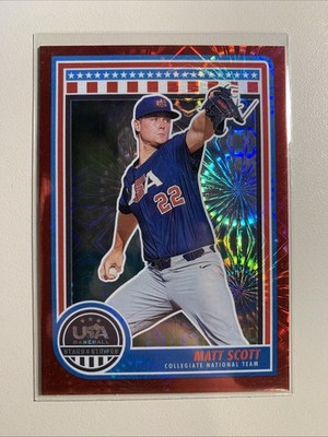 2025 Panini Stars and Stripes Matt Scott #78 Red Firework /225