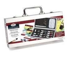 BEGINNERS WATERCOLOUR PAINTING TRAVEL SET ARTIST PAINT, BRUSH TOOLS & GUIDE BOOK