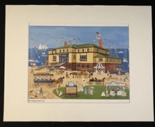 "The Chicago Yacht Club" by Carol Dyer 11 x 14 Matted Folk Art Print