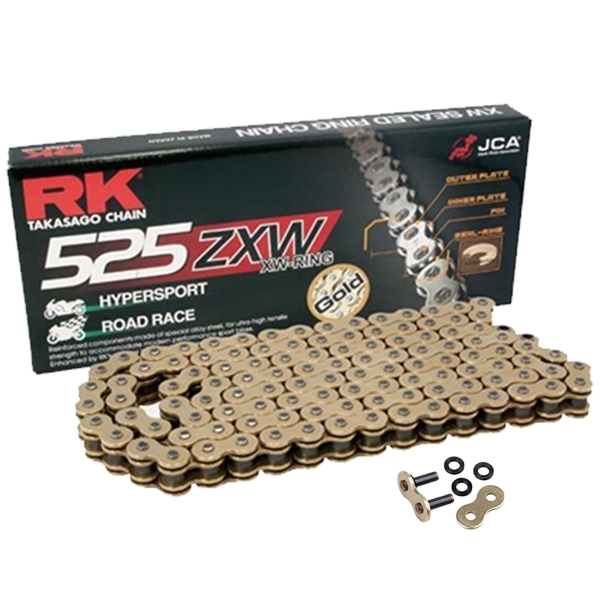 RK Gold XW-Ring 525 ZXW 108 Link Chain to fit Honda GB500 TT,K